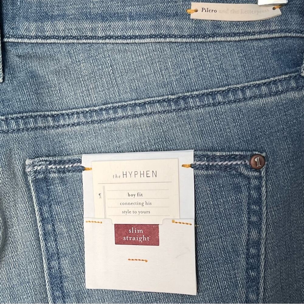 Pilcro and the Letterpress the Hyphen boy fit embroidered jeans size 26 NEW - Picture 6 of 10
